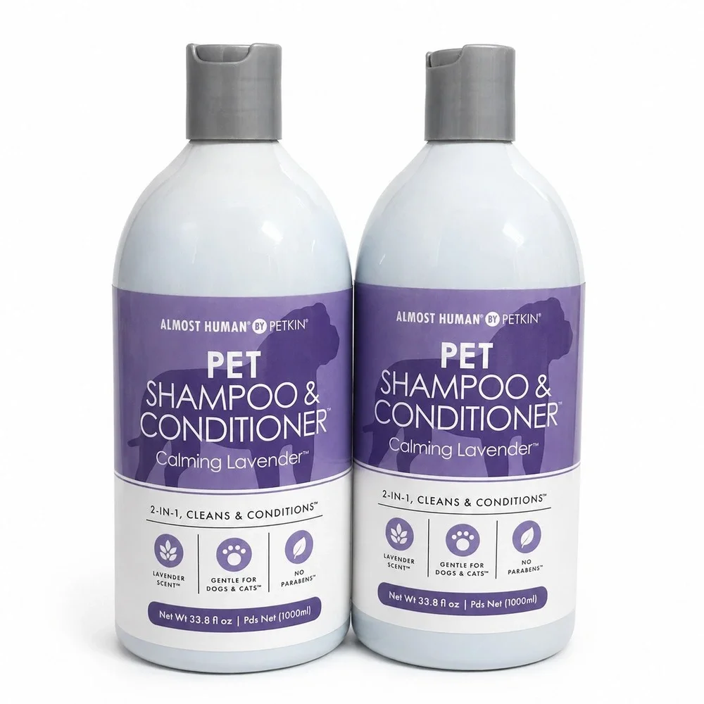 Petkin Almost‎ Human 2-in-1 Pet Shampoo Conditioner Lavender 33.8 oz 2-Pack